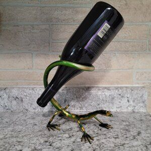 Vintage Lizard Wine Bottle Stand